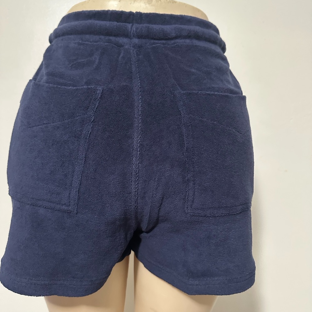 Kensington Navy Blue Towel Terry Long Sleeve sweatshirt and shorts set - Picture 11 of 14